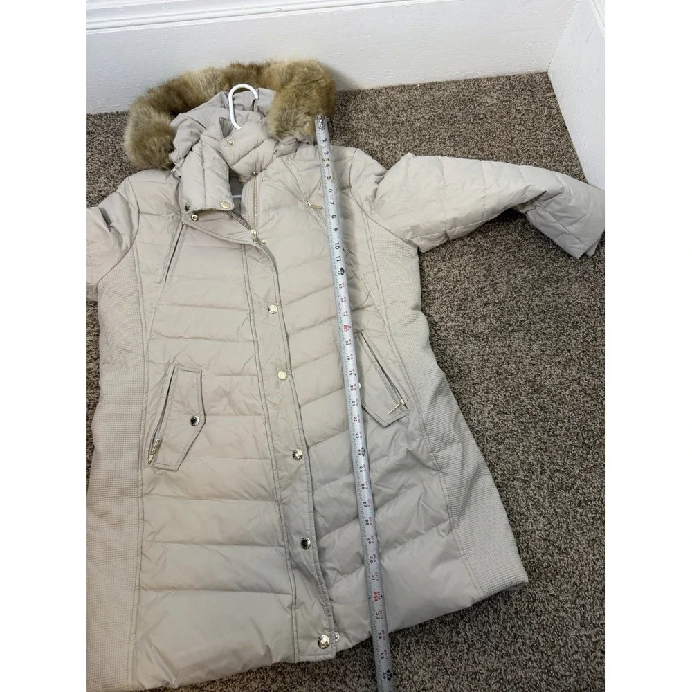 Michael Kors Women's Grey Faux Fur Hooded Puffer‎ Coat Sz Plus XL